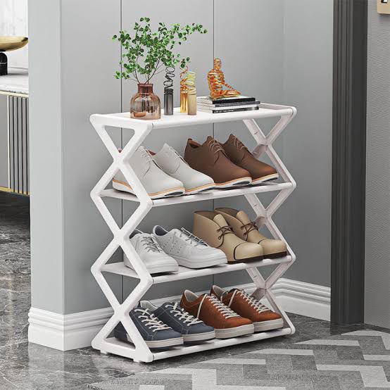 Zigzag X Shape 4-Layer Shoes Rack