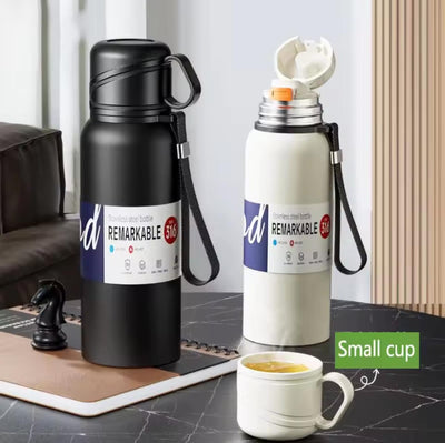 600ml Double Insulation Water Bottle With Cup